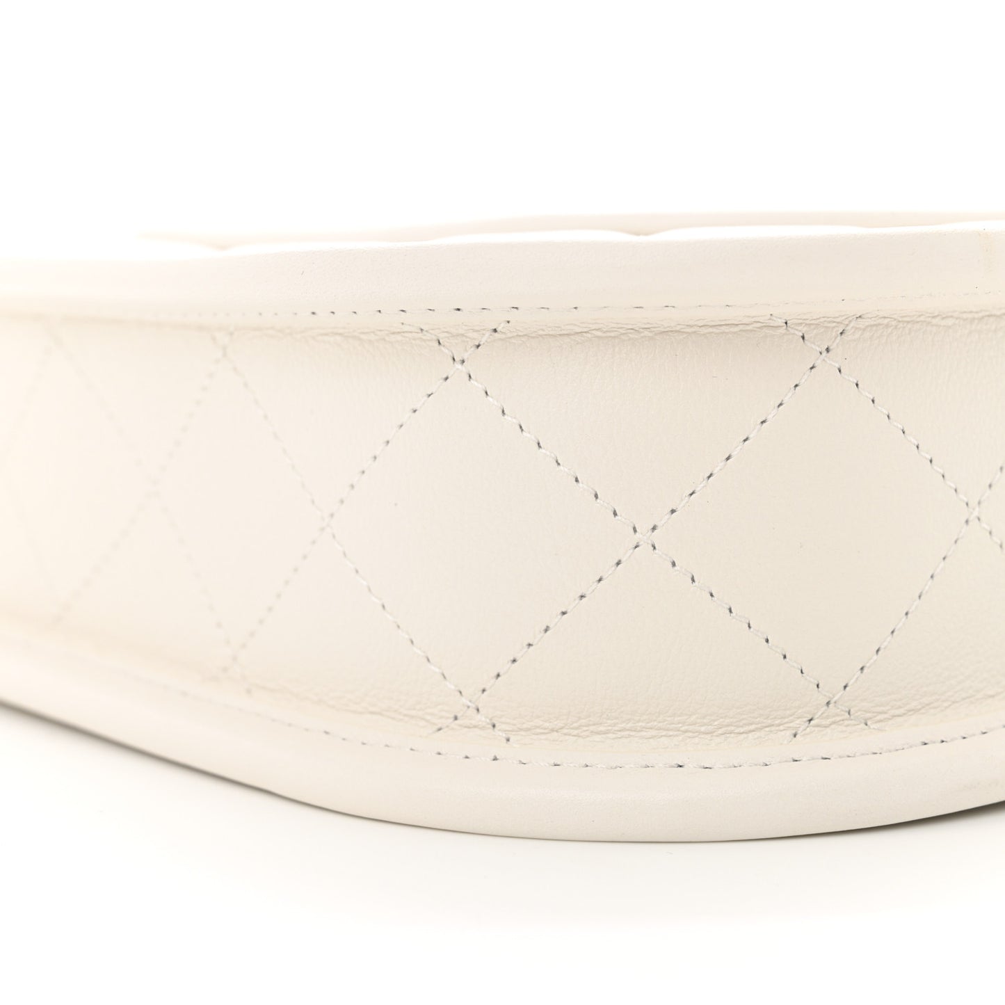 Calfskin Quilted CC Hobo Handbag White
