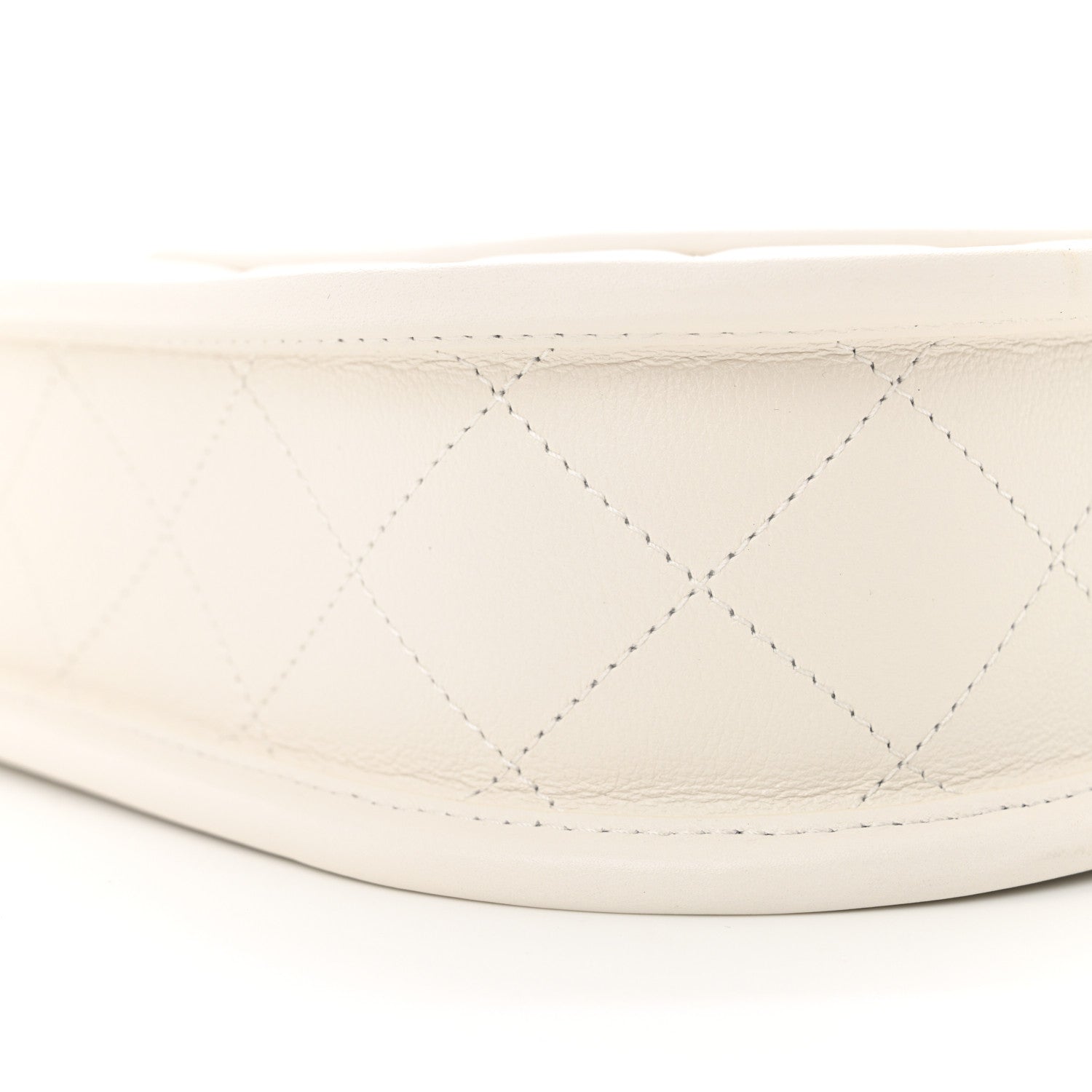 Chanel Calfskin Quilted CC Hobo Handbag White 8 of 9
