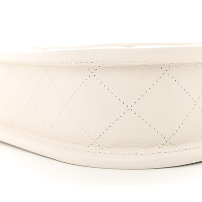 Chanel Calfskin Quilted CC Hobo Handbag White 8 of 9