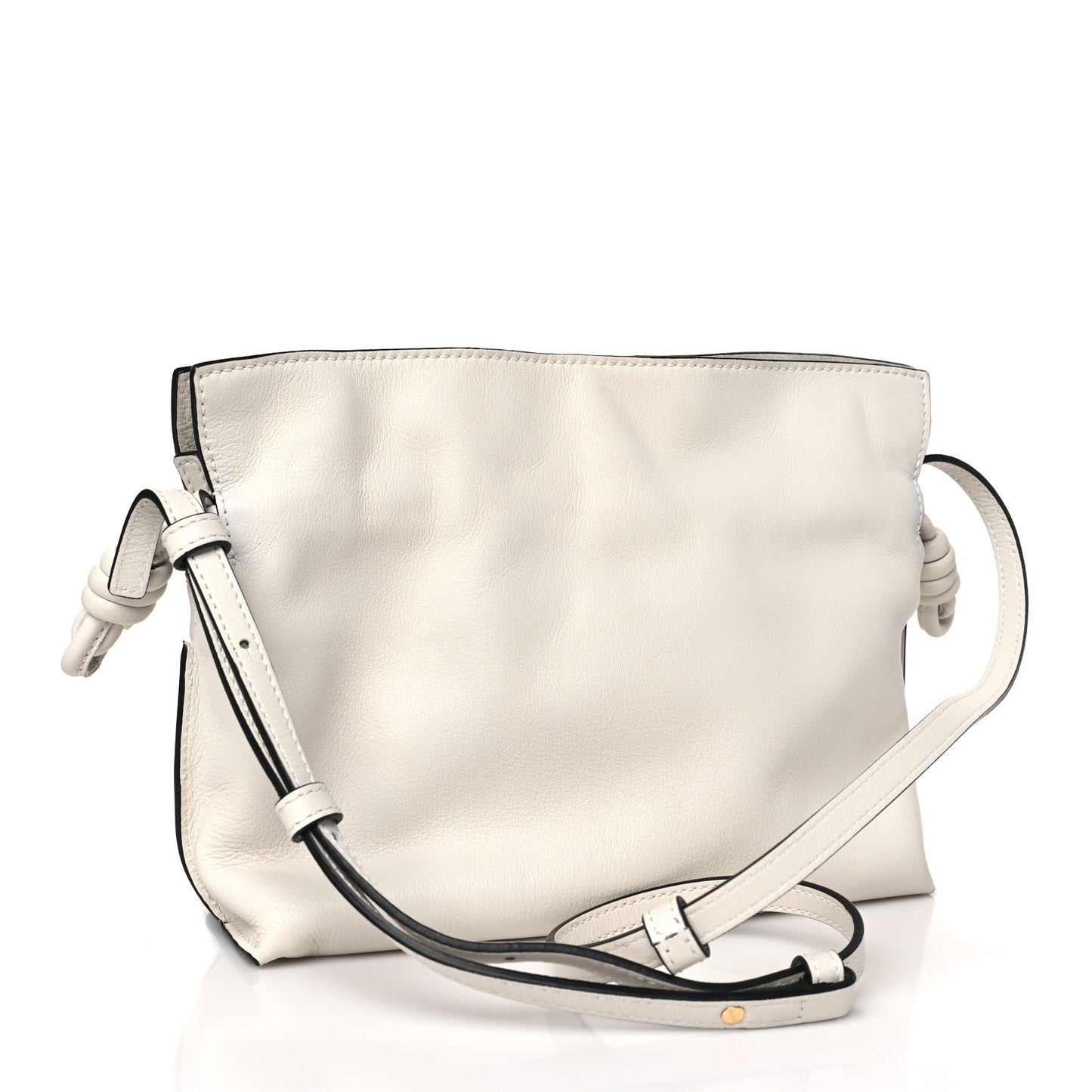 Calfskin Mini Flamenco Knot Clutch Angora