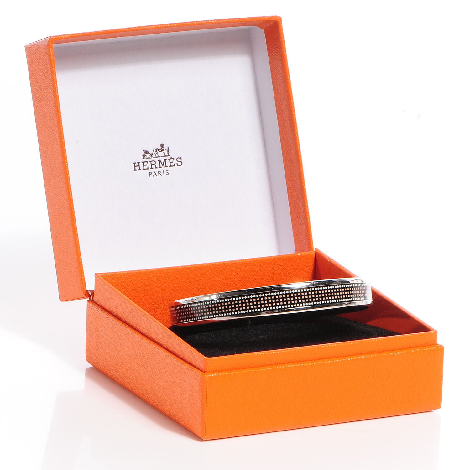 Hermes Enamel Printed Recherche H Narrow Bracelet 70 Black 6 of 6