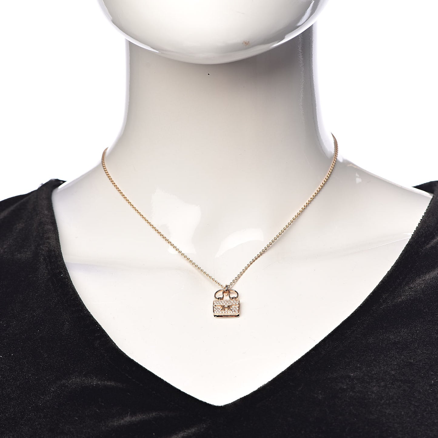 18K Rose Gold Diamond Constance Amulette Pendant Necklace