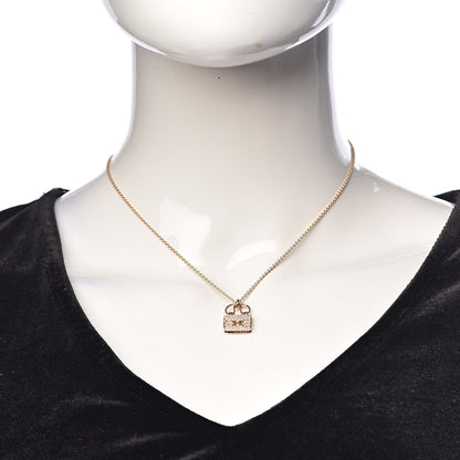 Hermes 18K Rose Gold Diamond Constance Amulette Pendant Necklace 2 of 7