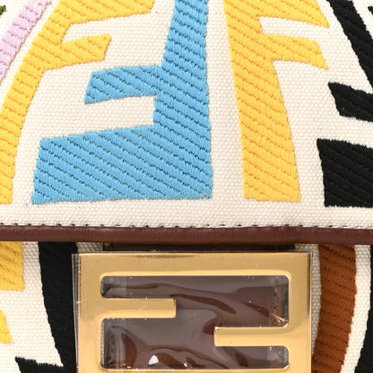 Fendi X SARA COLEMAN Canvas Vitello King Seta FF Fish Eye Embroidered Baguette Grezzo Multicolor Ghianda 7 of 9