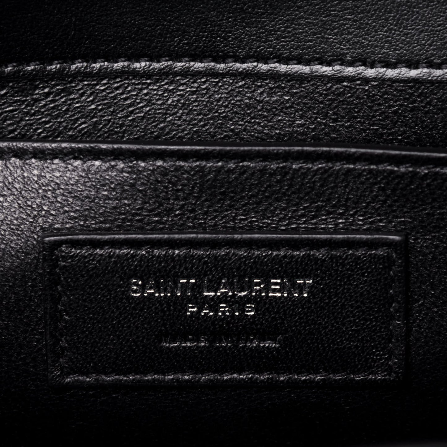 Calfskin Crocodile Embossed Small Babylone Black