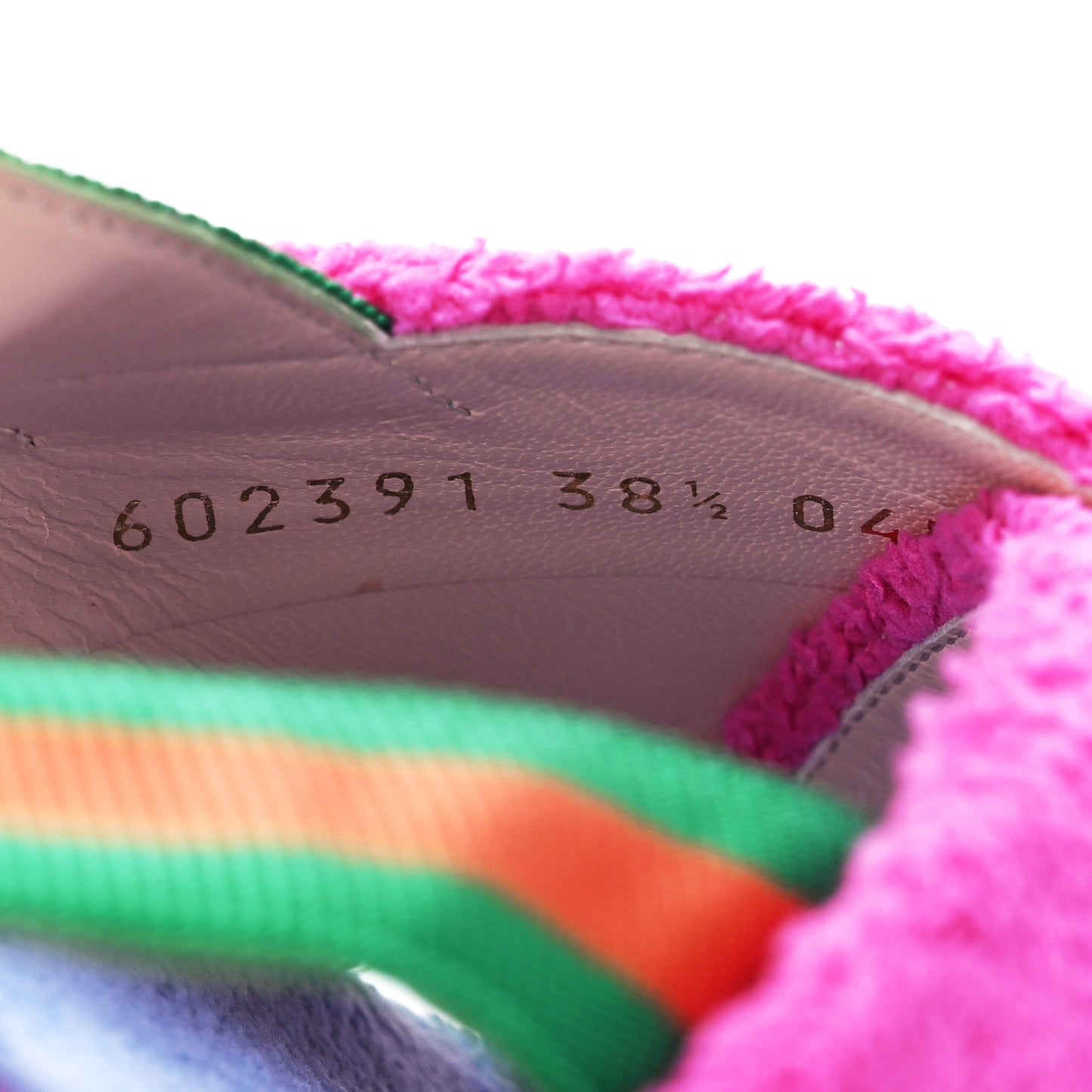 Terry Cloth Web Espadrille Platform Slingback Sandals 38.5 Lovely Multicolor