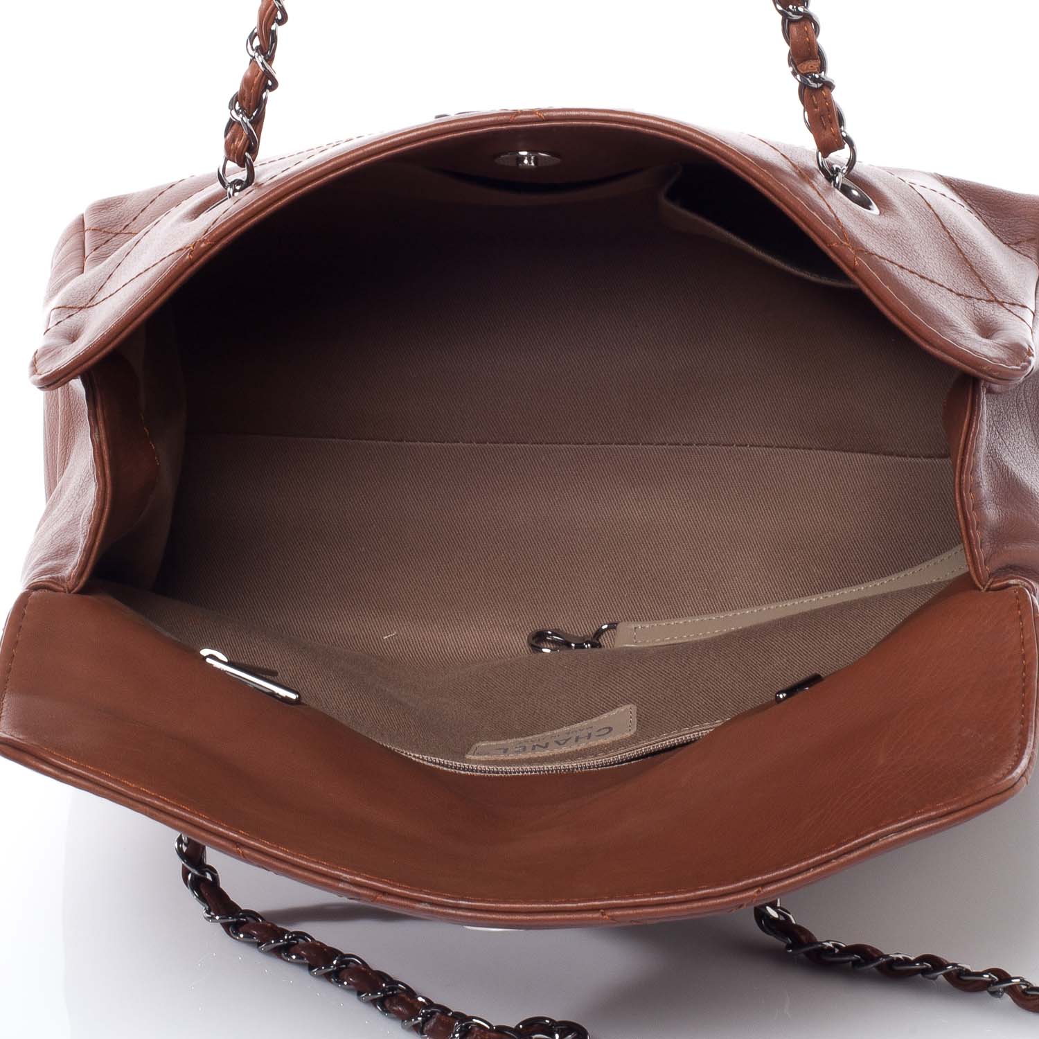 Chanel Calfskin Large Hamptons Shopping Tote Brown 8 of 9