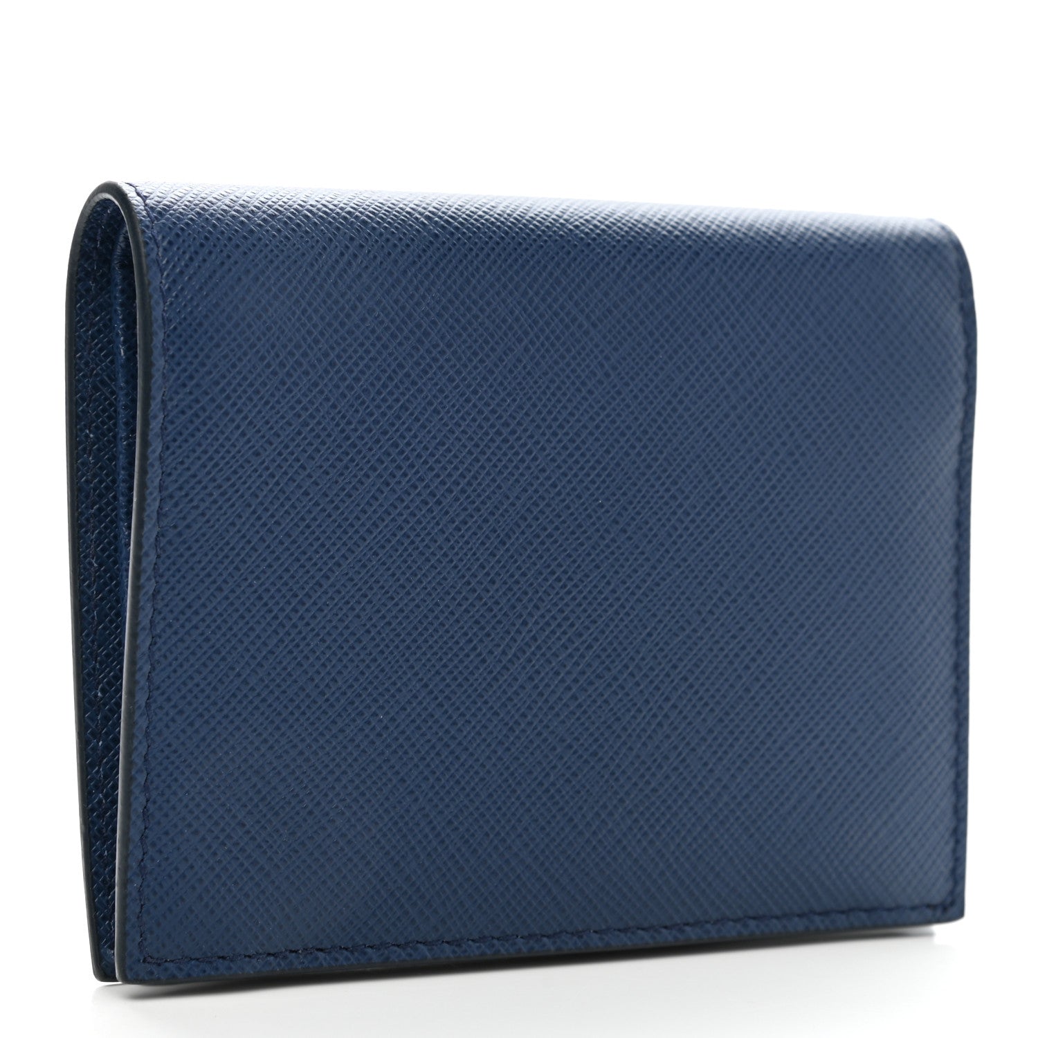 Prada Saffiano Shine Monochrome Bi-Fold Wallet Bleuette 3 of 7