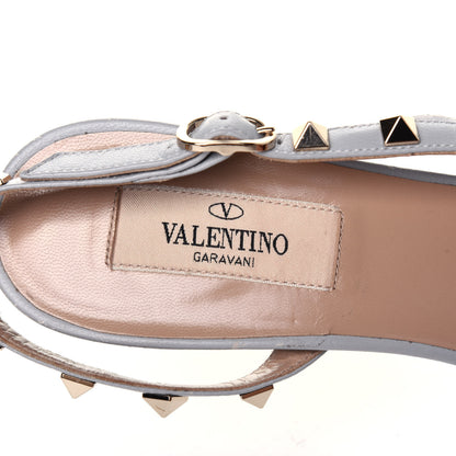 Valentino Garavani Suede Nappa Rockstud Half D'Orsay Slingback 50mm Pumps 37 Pastel Grey 7 of 17