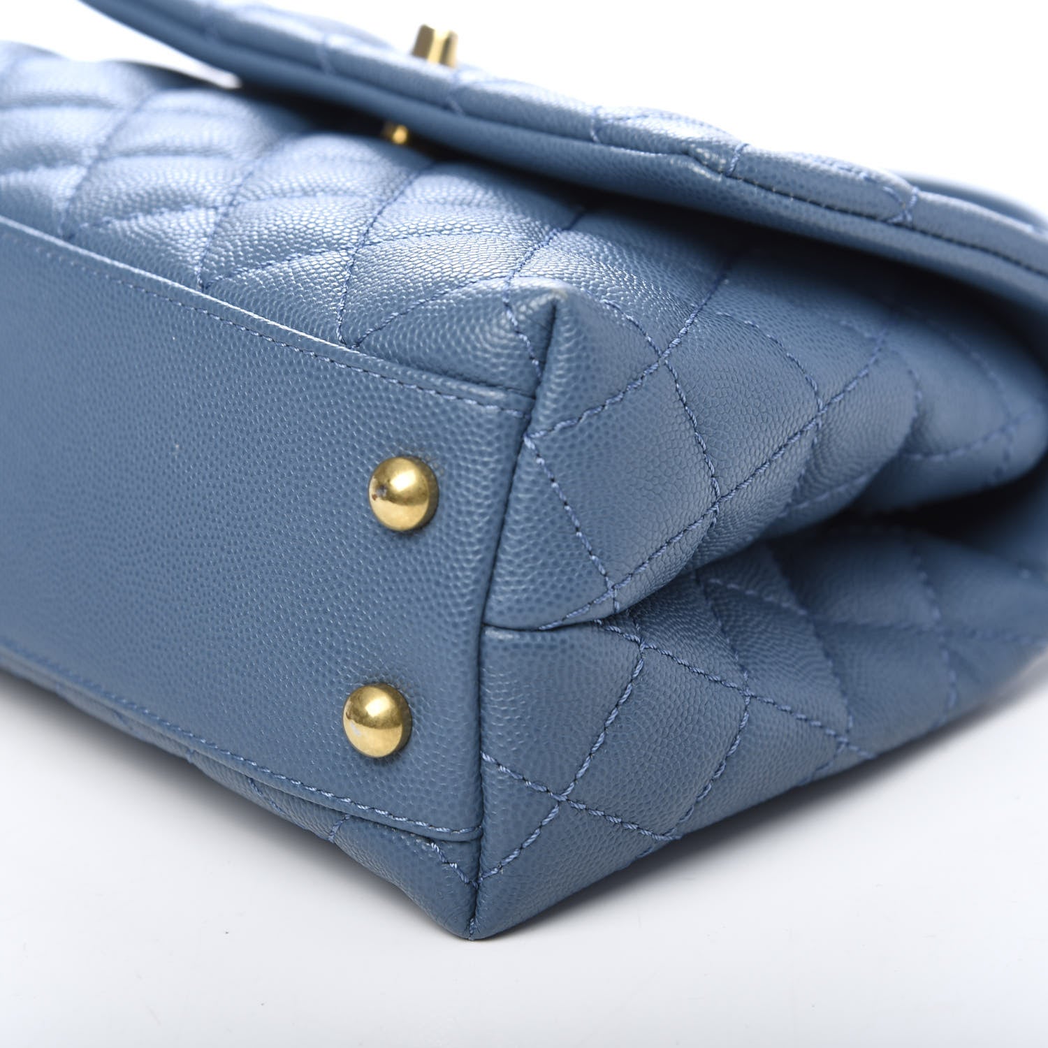 Chanel Caviar Quilted Mini Coco Handle Flap Blue 9 of 10