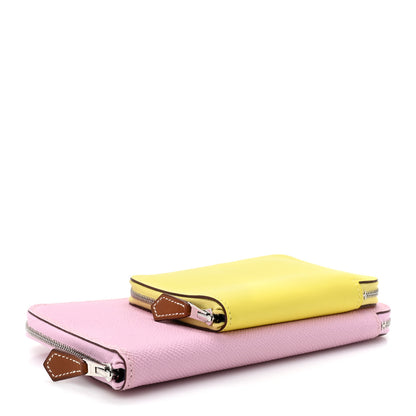 Hermes Epsom Swift Nouveau To Go Wallet Mauve Sylvestre Lime Cuivre Caban 4 of 13