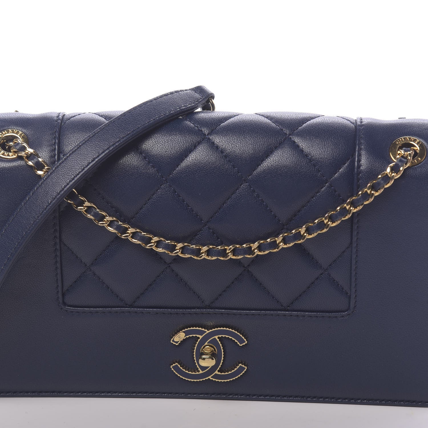 Chanel Sheepskin Quilted Medium Vintage Mademoiselle Flap Dark Navy 12 of 13