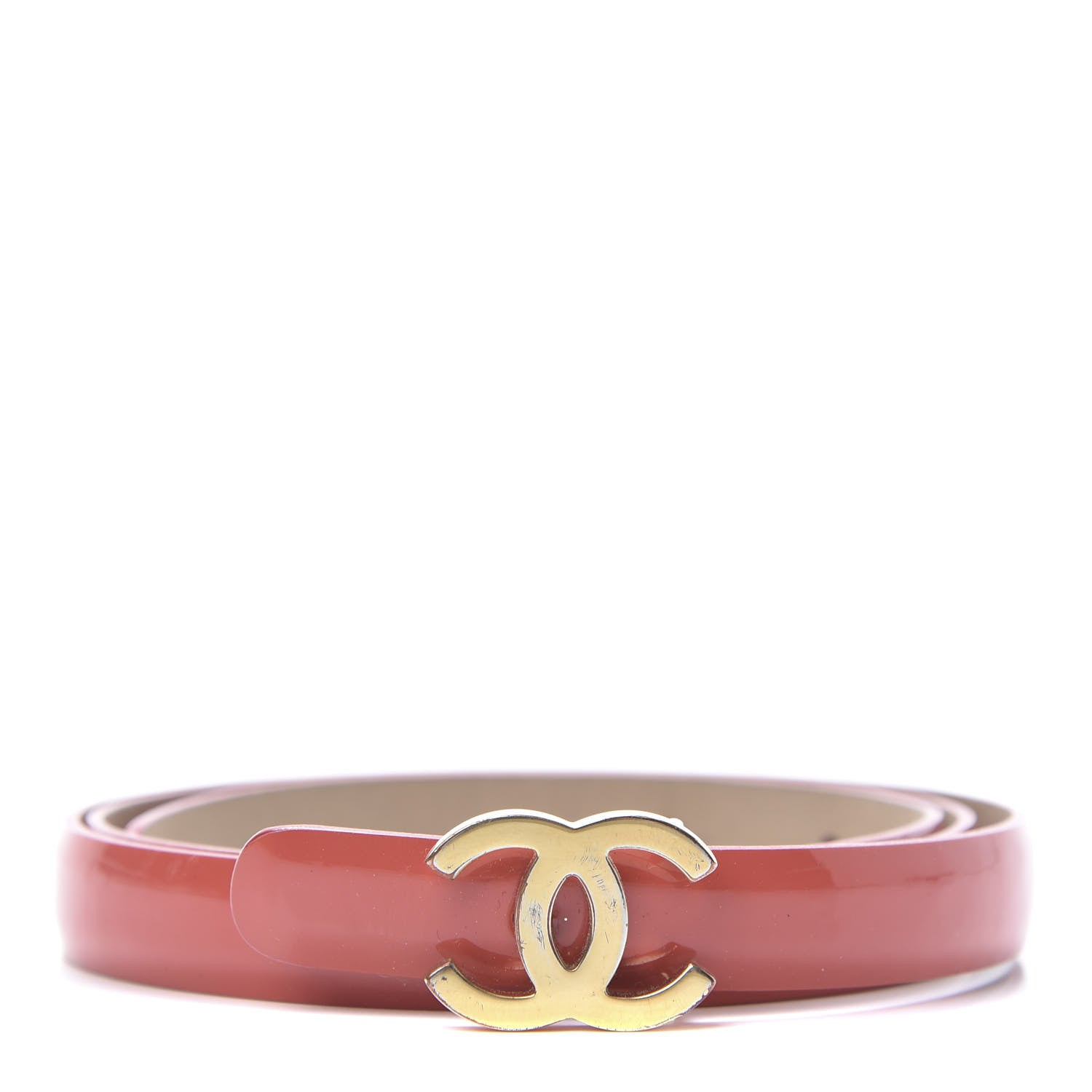 Chanel Patent Calfskin CC Logo Skinny Belt 75 30 Pink 1 of 8