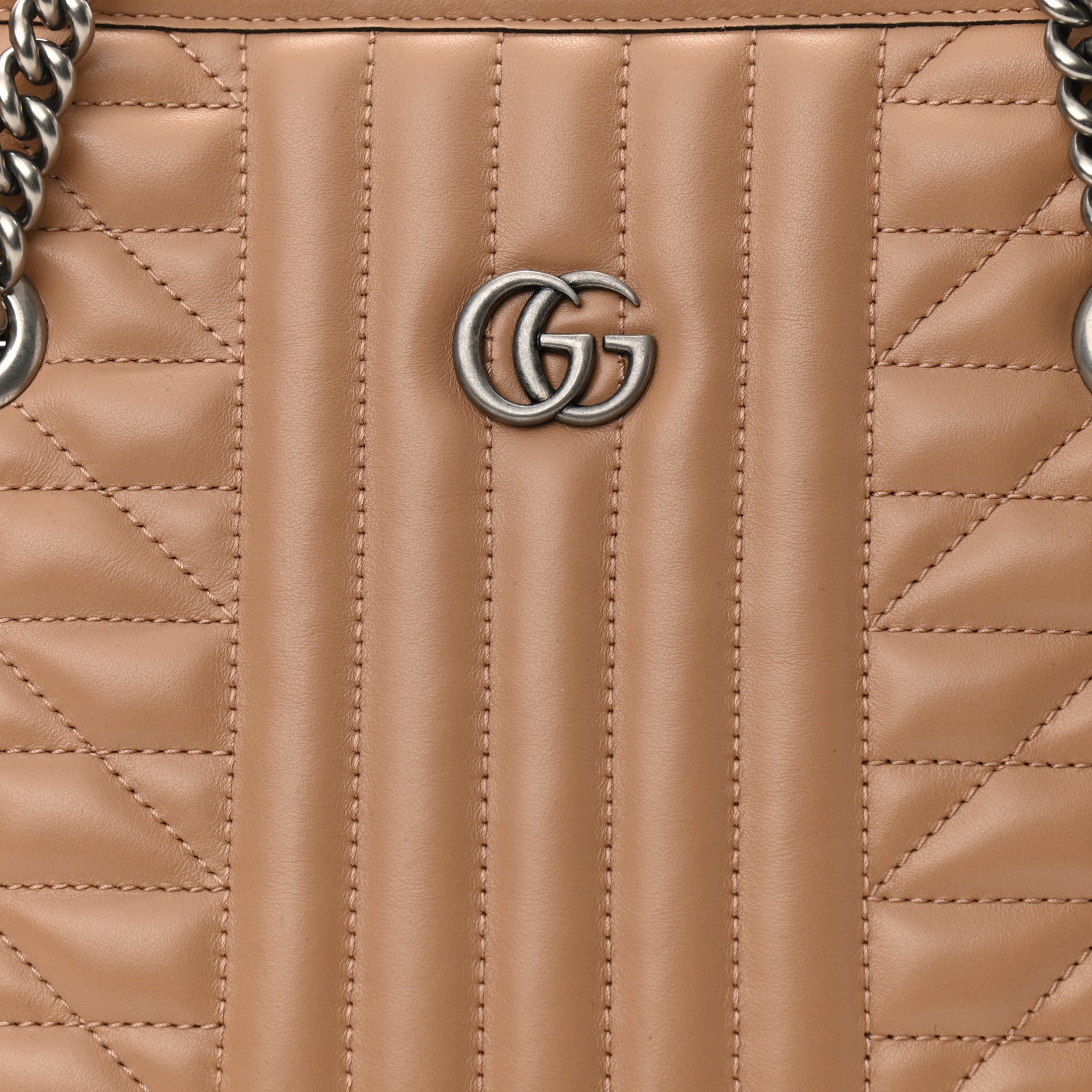 Gucci Calfskin Matelasse Aria Medium GG Marmont Shoulder Tote Camelia 8 of 10