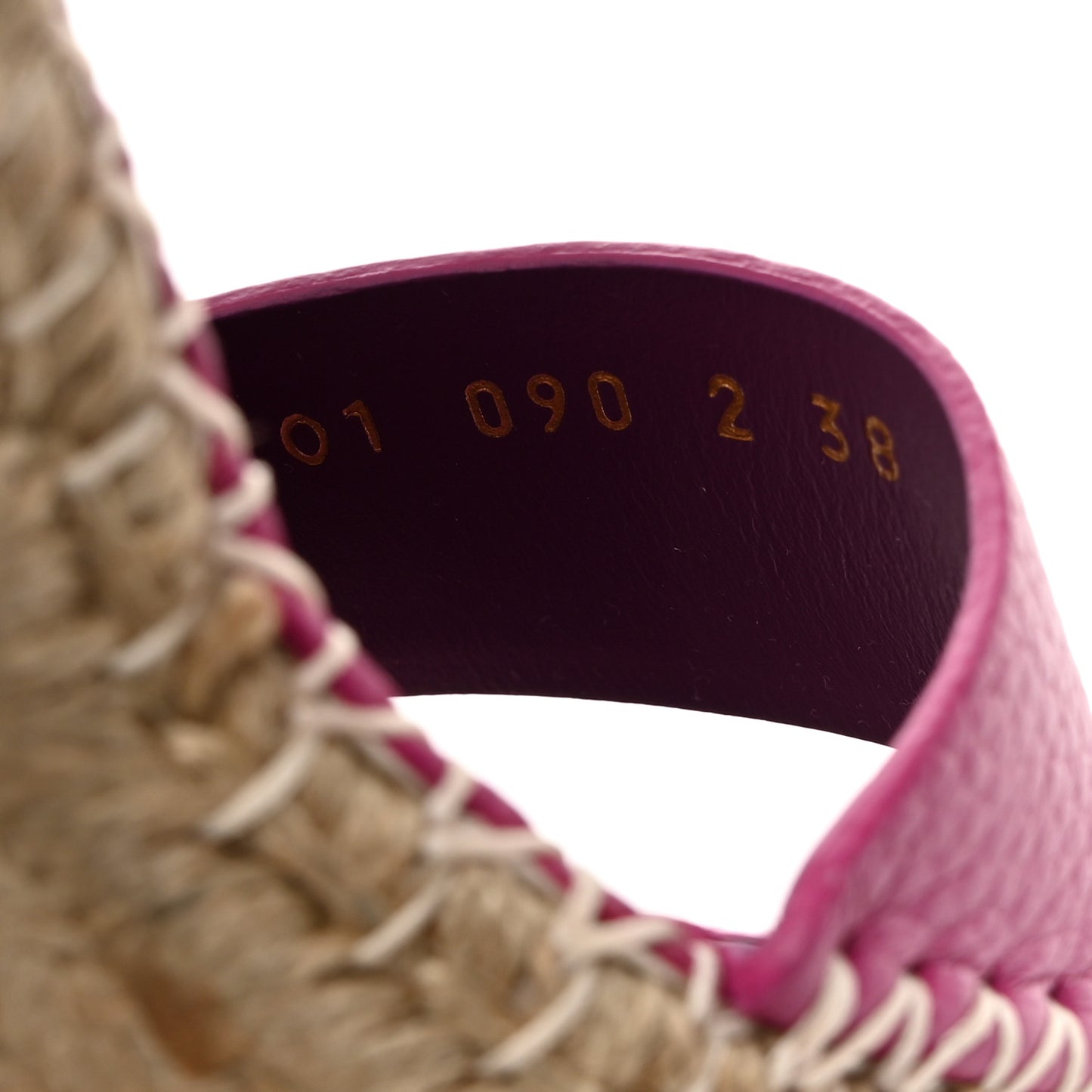Grained Calfskin Rockstud Ankle Strap Espadrille 15/105mm Wedge Sandals 38 Rose Violet Prune