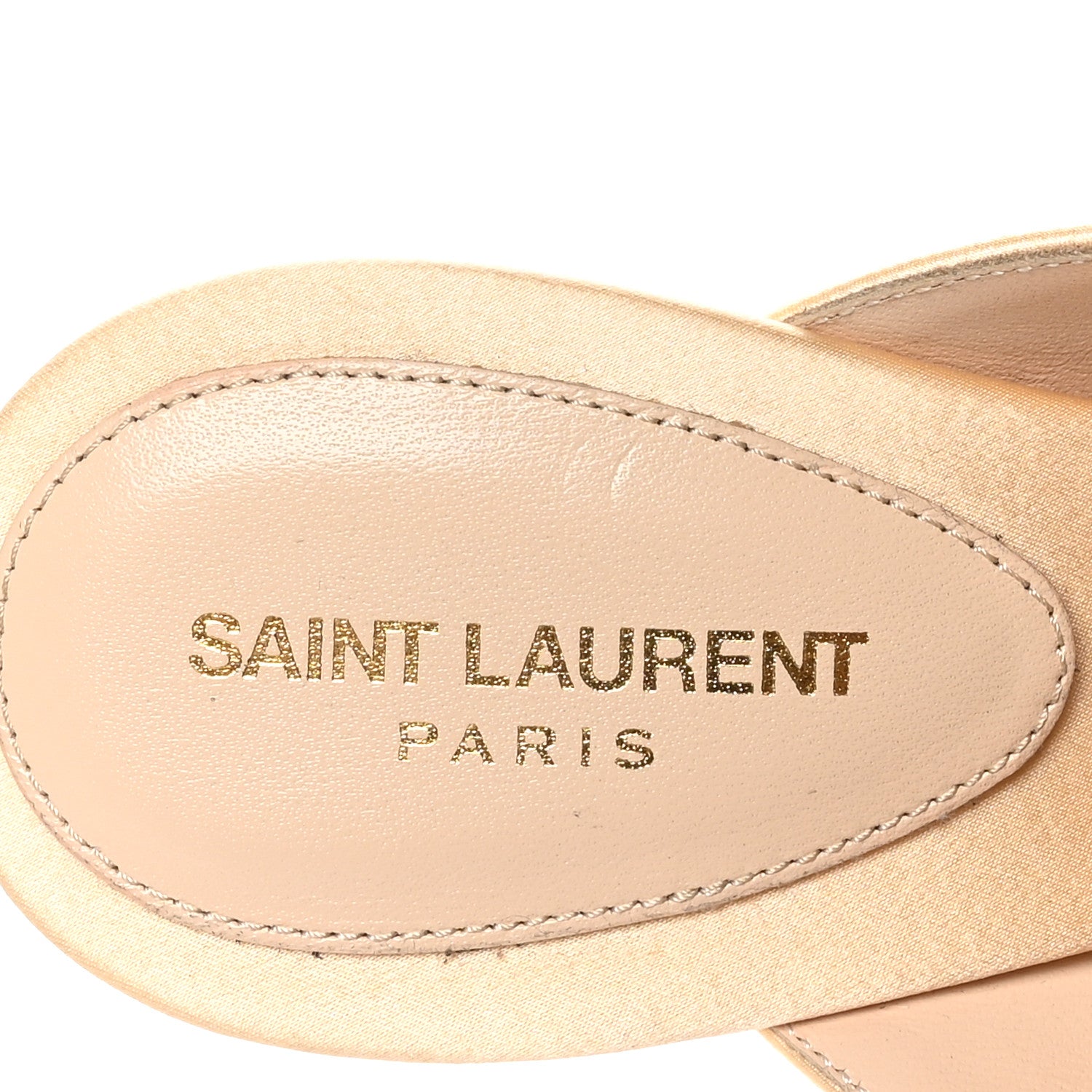 Saint Laurent Crepe Satin Blanco 60 Feathered Mule Sandals 37 Soft Nude 9 of 10