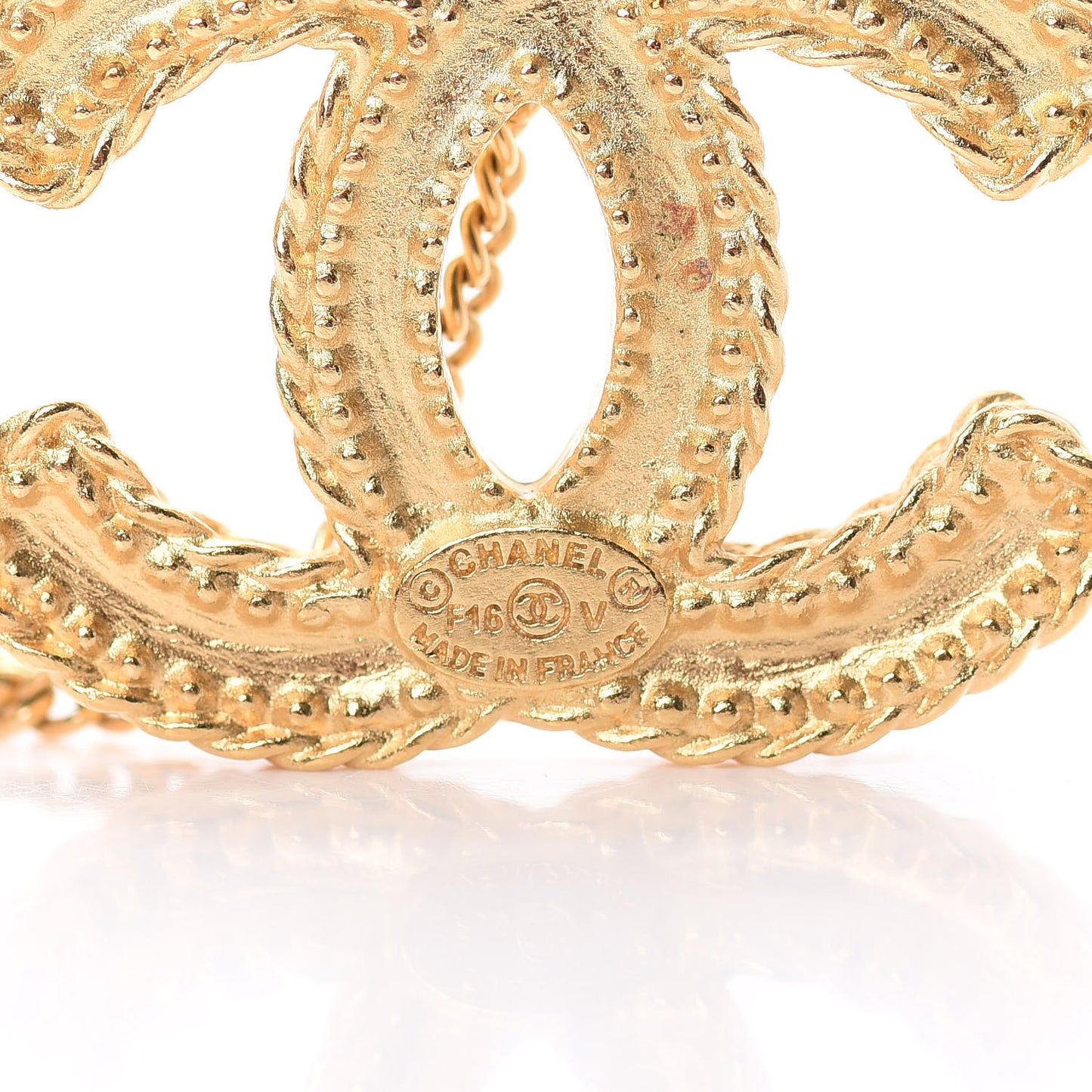 CC Drop Earrings Matte Gold