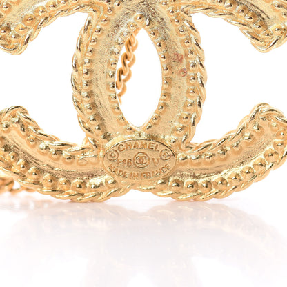 Chanel CC Drop Earrings Matte Gold 4 of 5