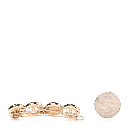 Chanel Pearl Coco Hair Clip Barrette Gold 2 of 5