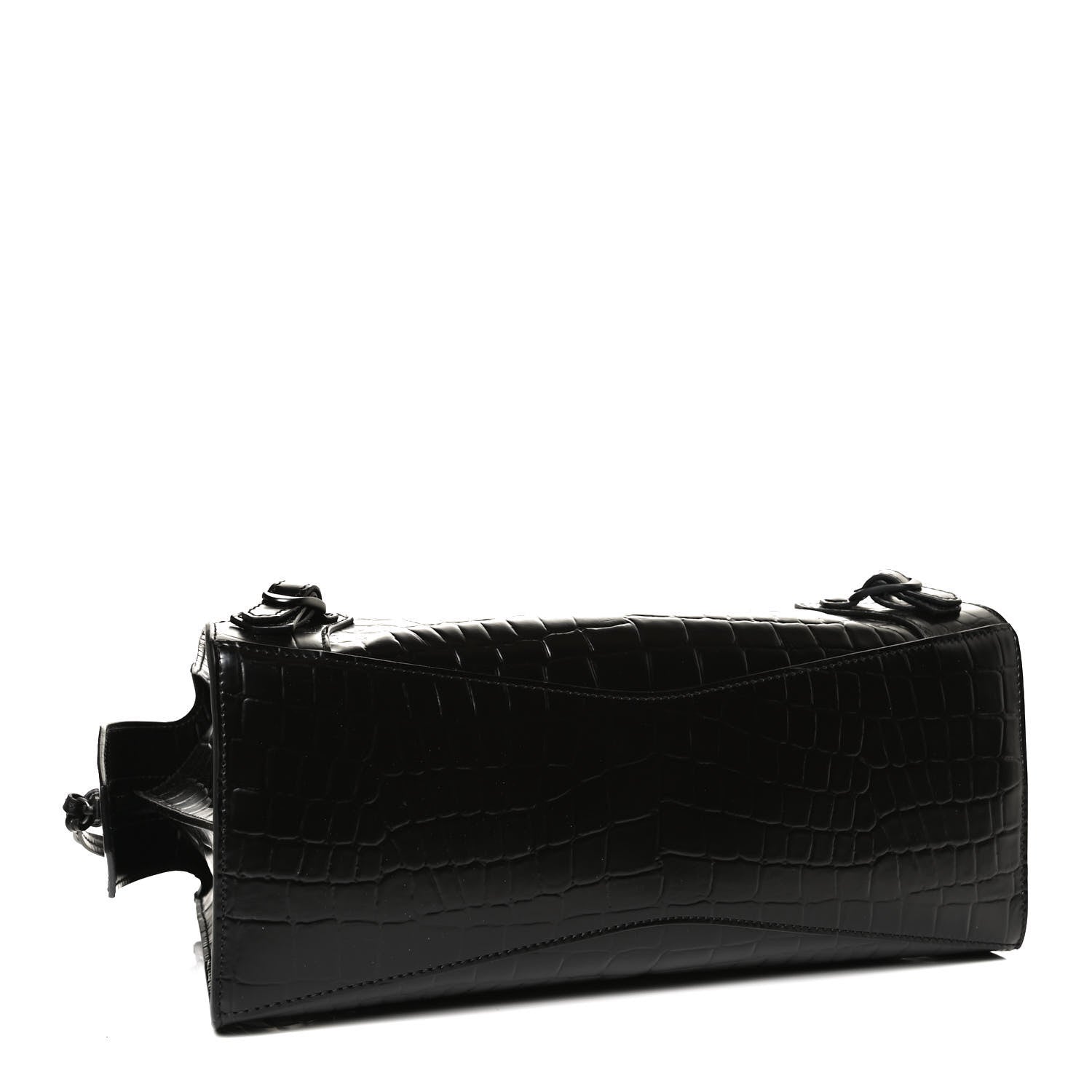 Balenciaga Semi Shiny Calfskin Crocodile Embossed Neo Classic Black Hardware S City Black 4 of 9