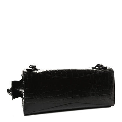 Balenciaga Semi Shiny Calfskin Crocodile Embossed Neo Classic Black Hardware S City Black 4 of 9