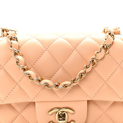 Chanel Lambskin Quilted Mini Rectangular Flap Beige 8 of 11