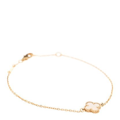 Van Cleef & Arpels 18K Yellow Gold Mother of Pearl Sweet Alhambra Bracelet 1 of 6