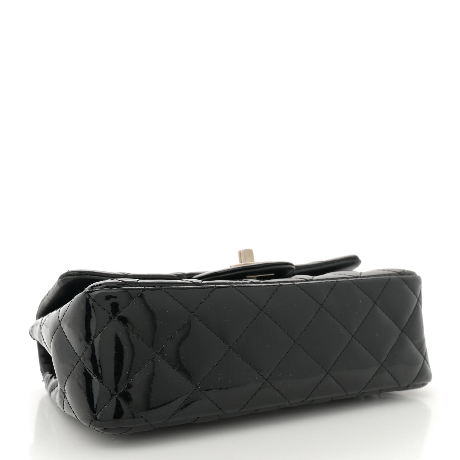 Chanel Patent Calfskin Quilted Mini Rectangular Flap Black 4 of 14