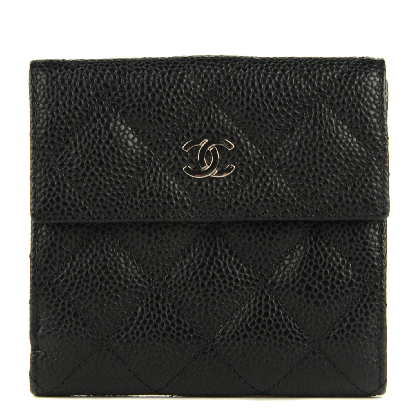 Caviar Quilted Compact Flap Wallet