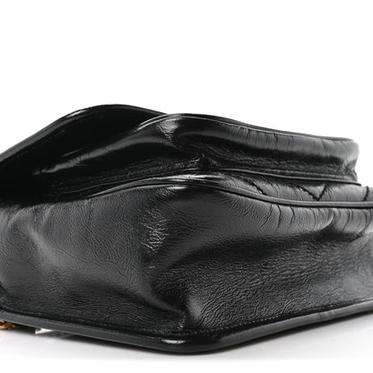 Saint Laurent Crinkled Calfskin Matelasse Monogram Baby Niki Chain Satchel Black 9 of 12