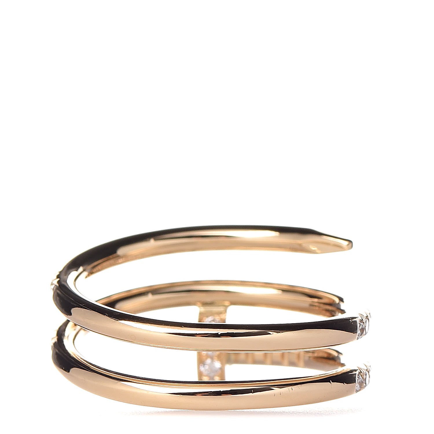 Cartier 18K Yellow Gold Diamond Double Juste Un Clou Paved Ring 51 5.75 3 of 6