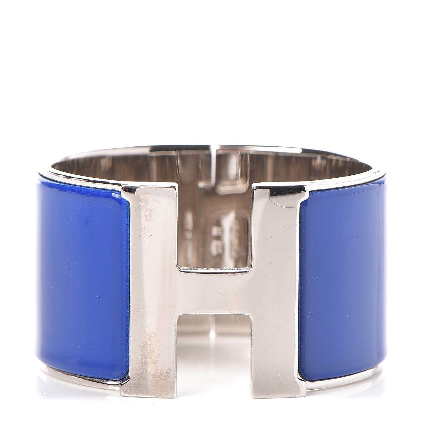 Enamel Extra Wide Clic Clac H Bracelet PM Bleu Electrique