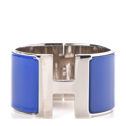 Hermes Enamel Extra Wide Clic Clac H Bracelet PM Bleu Electrique 1 of 6