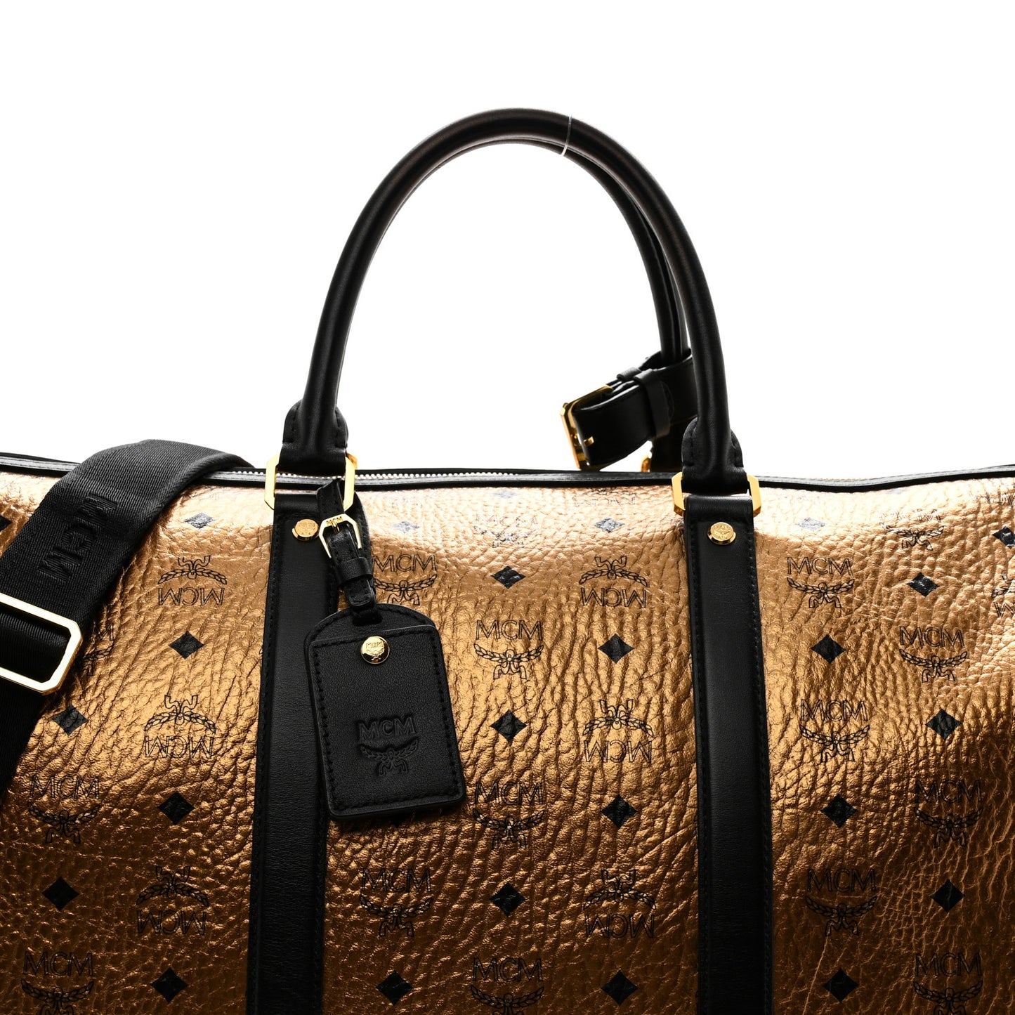 Metallic Visetos Traveler Weekender Duffle Bag Gold