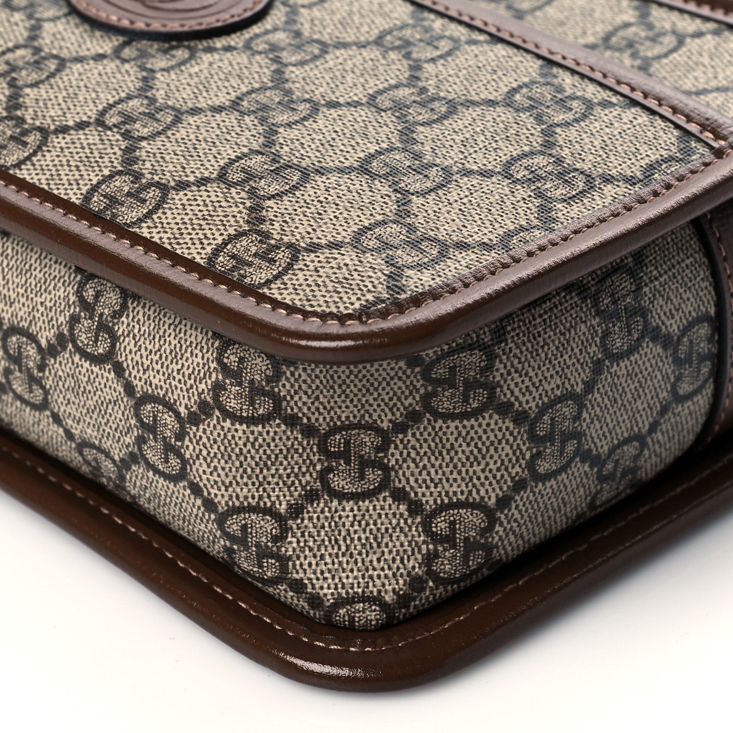 Gucci GG Supreme Monogram Azalea Calfskin Mini Retro Interlocking G Shoulder Bag Beige Ebony Brown Sugar 10 of 11