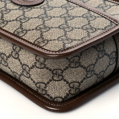 Gucci GG Supreme Monogram Azalea Calfskin Mini Retro Interlocking G Shoulder Bag Beige Ebony Brown Sugar 10 of 11