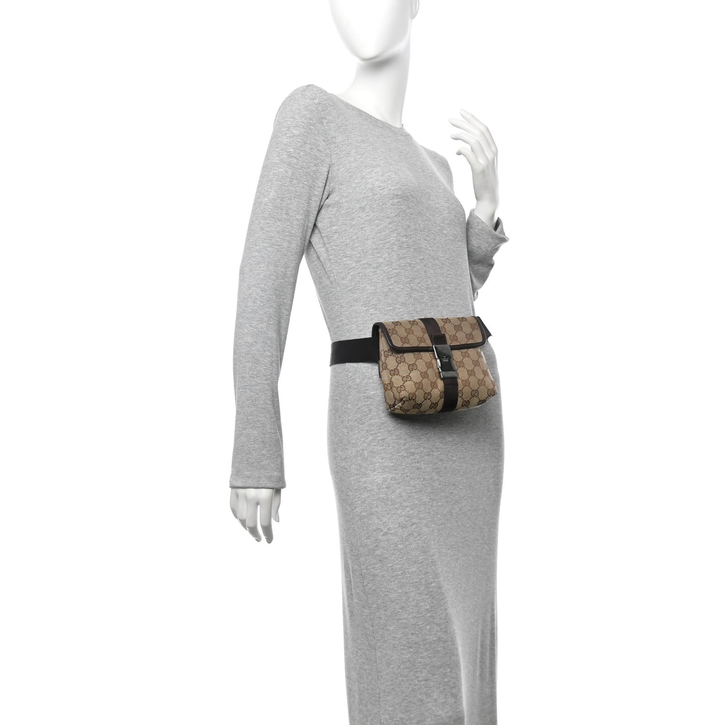 Monogram Waist Pouch Bag Dark Brown