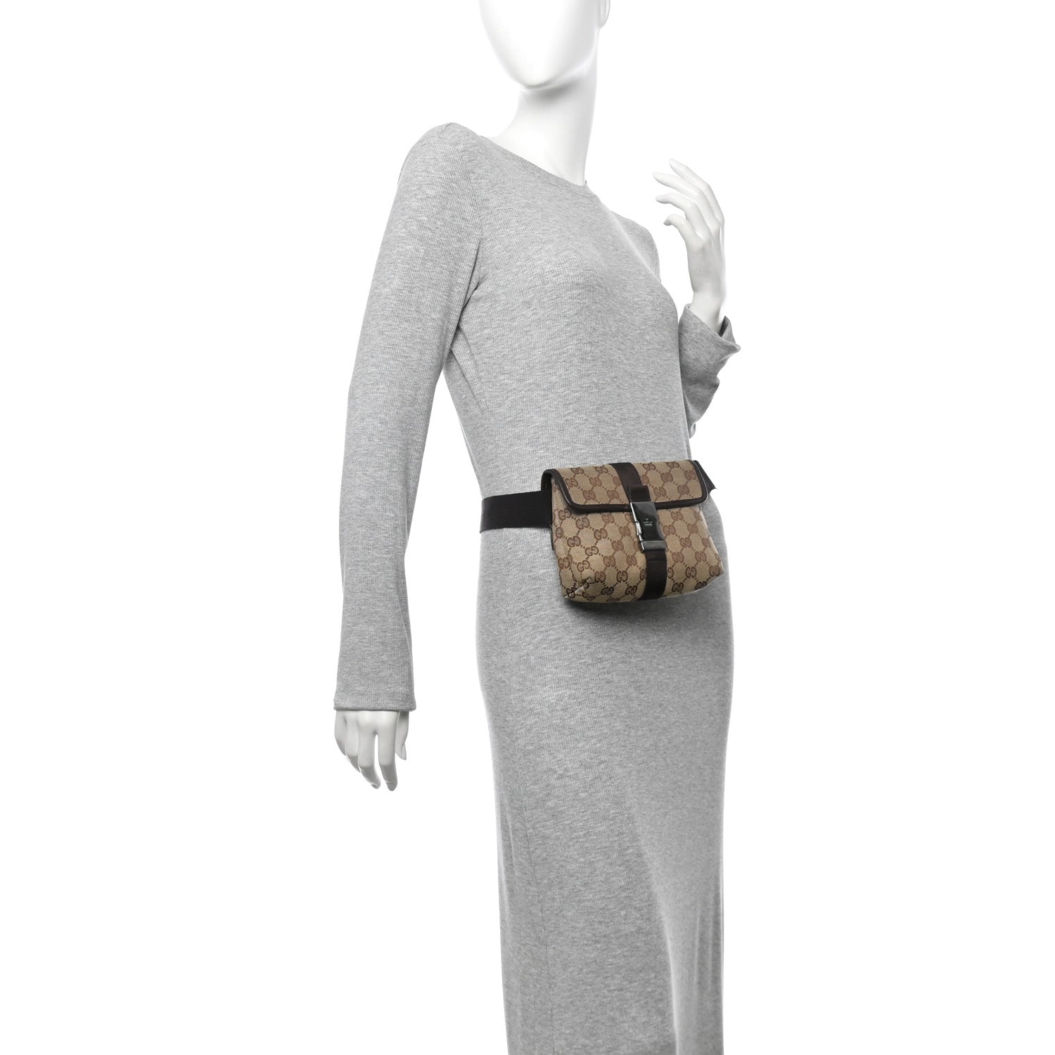 Gucci Monogram Waist Pouch Bag Dark Brown 2 of 11