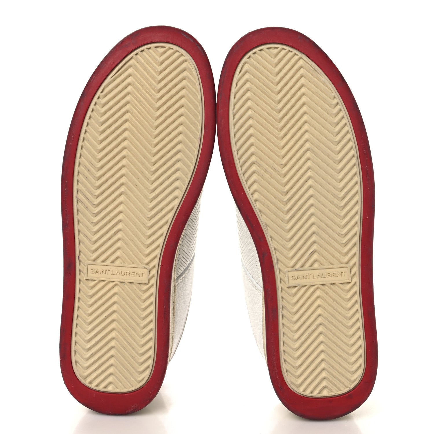 Saint Laurent Calfskin Perforated Womens Sneakers 39 Red 6 of 9
