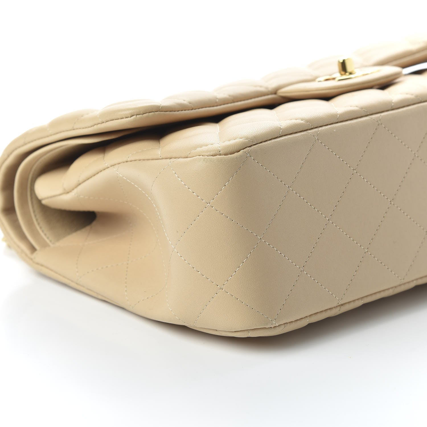Chanel Lambskin Quilted Jumbo Double Flap Beige Clair 6 of 13
