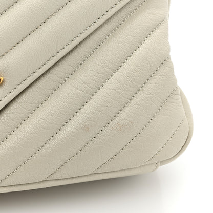 Saint Laurent Sheepskin Matelasse Chevron Monogram Medium College Bag Crema Soft 13 of 14
