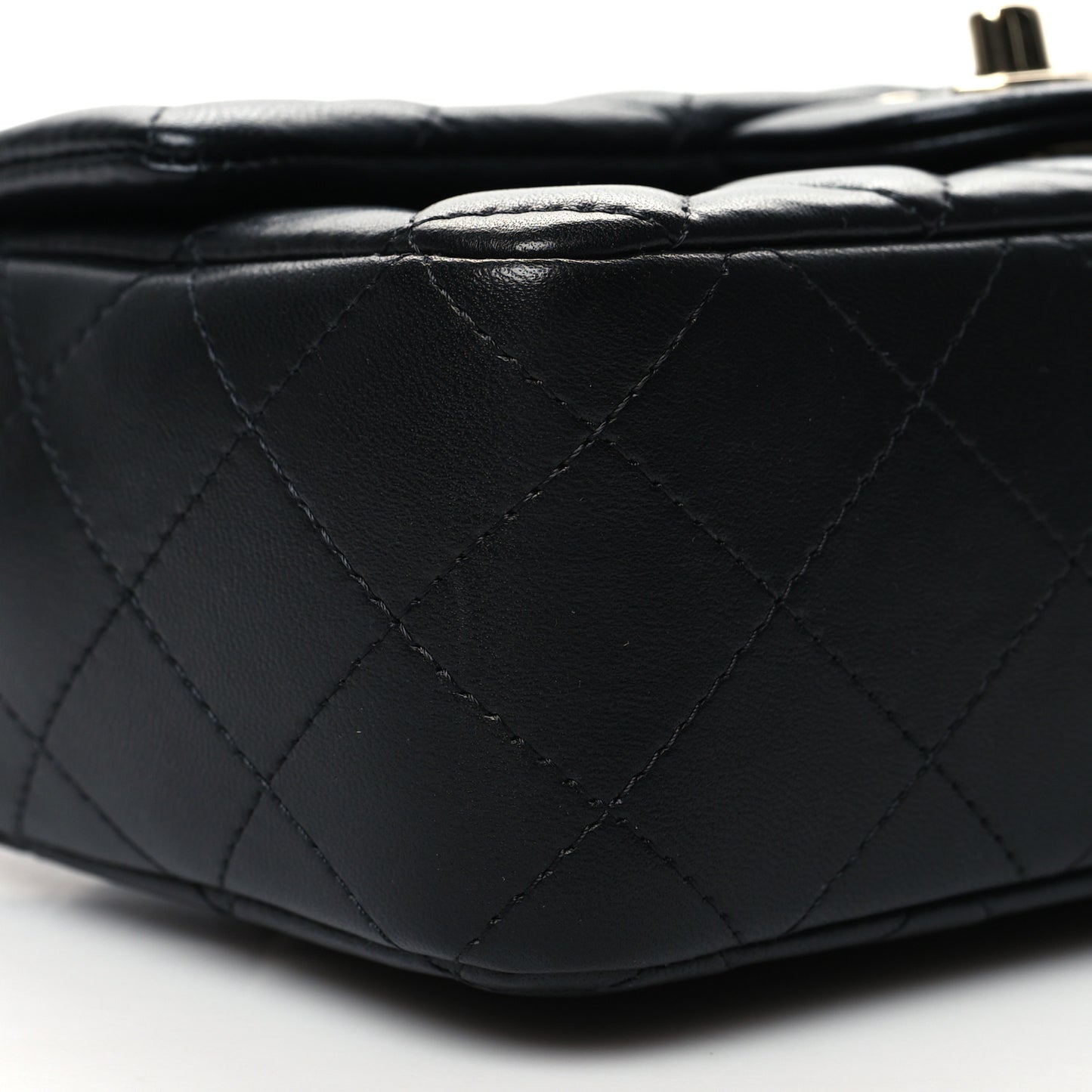 Lambskin Quilted Mini Rectangular Flap Black