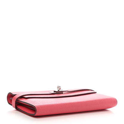 Hermes Chevre Mysore Kelly Longue Wallet Rose Lipstick 4 of 9