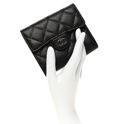 Chanel Caviar Quilted Compact Flap Wallet Black 2 of 8