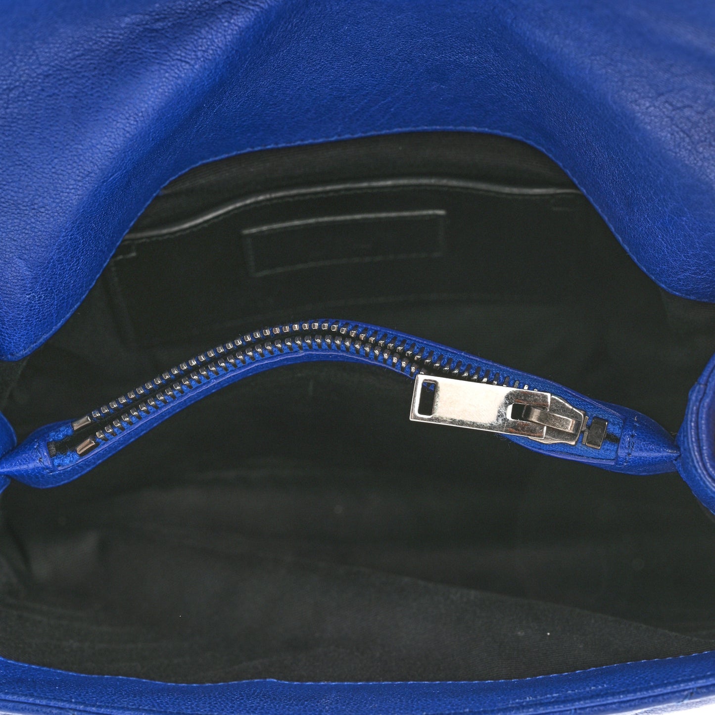 Sheepskin Matelasse Chevron Monogram Medium College Bag Royal Blue