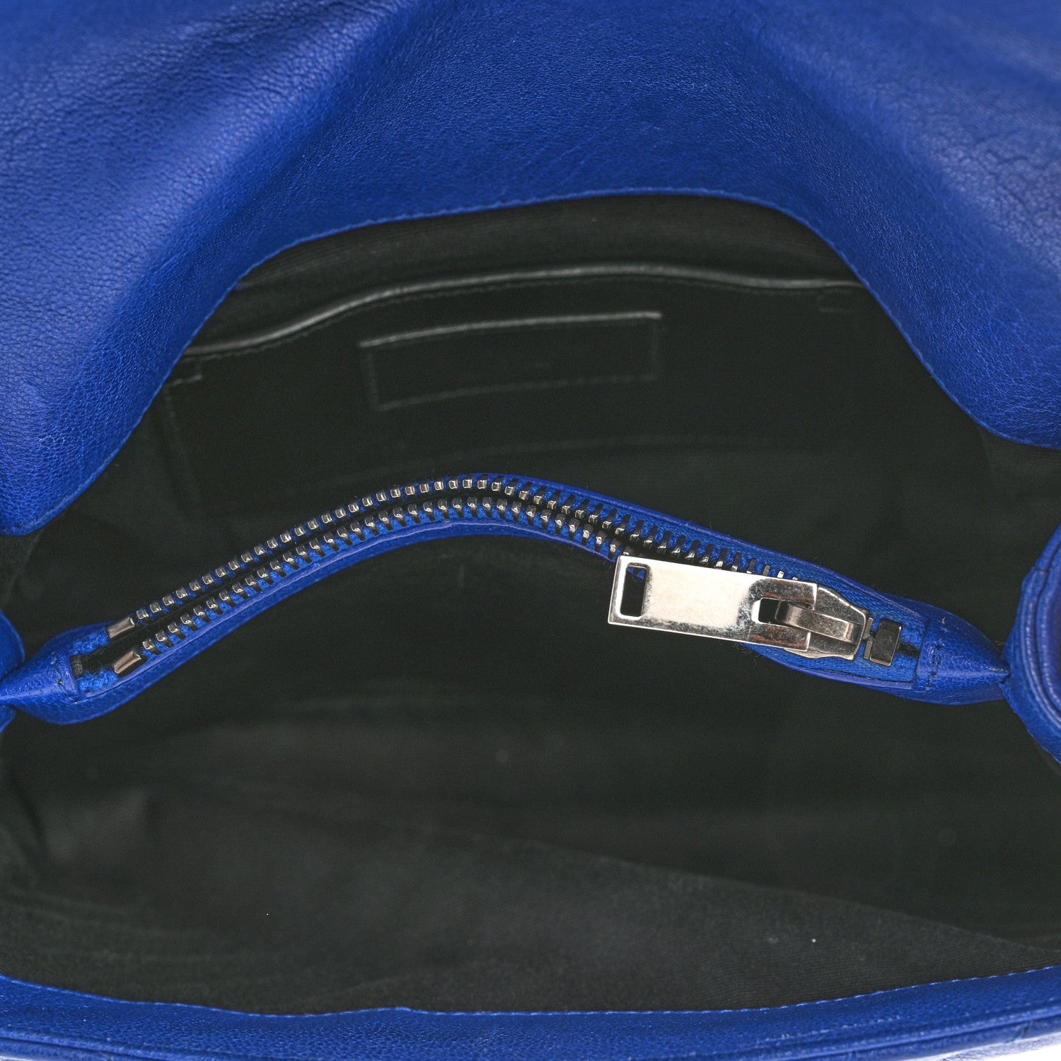Saint Laurent Sheepskin Matelasse Chevron Monogram Medium College Bag Royal Blue 5 of 10