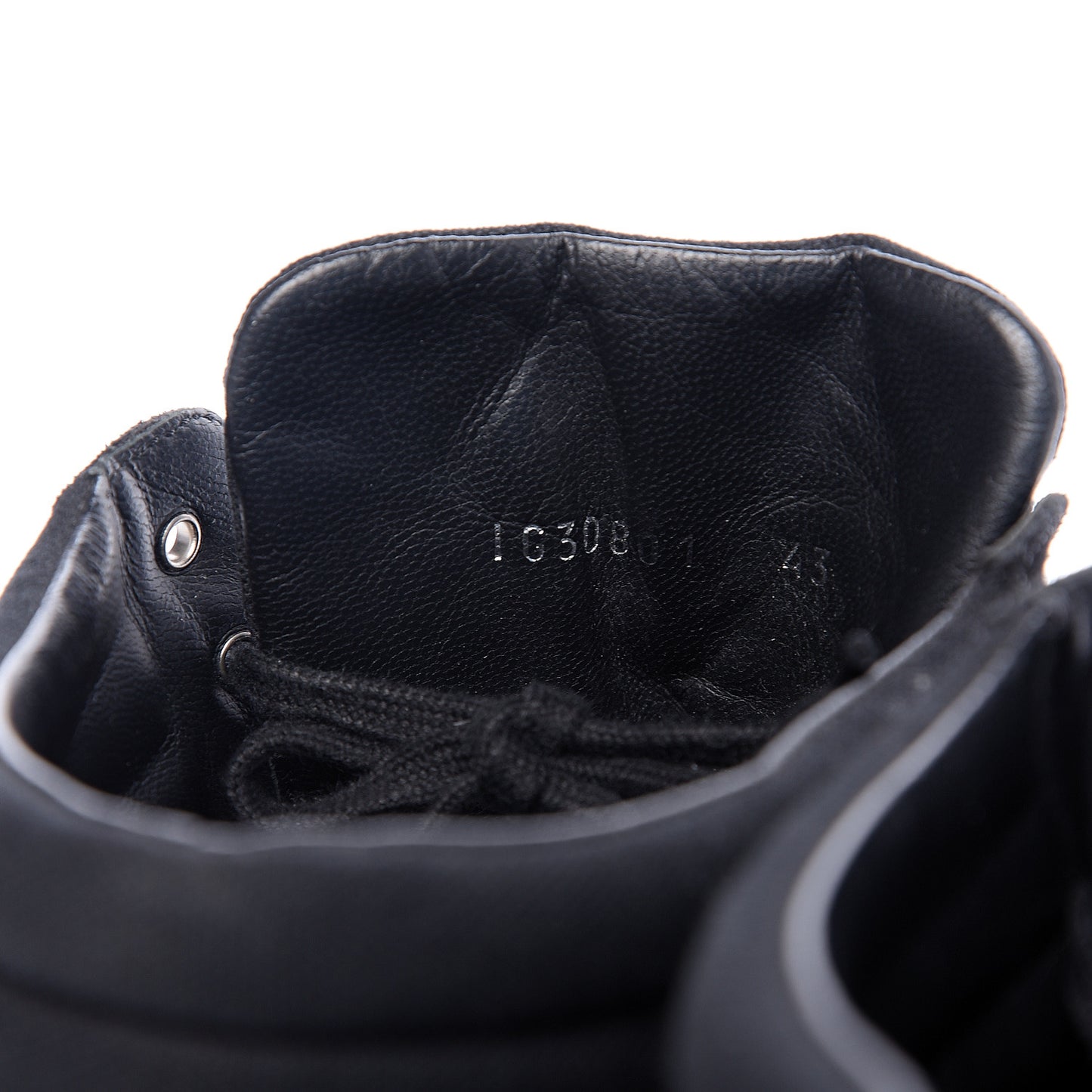Toile Suede Calfskin Mens High Top Sneakers 43 Black