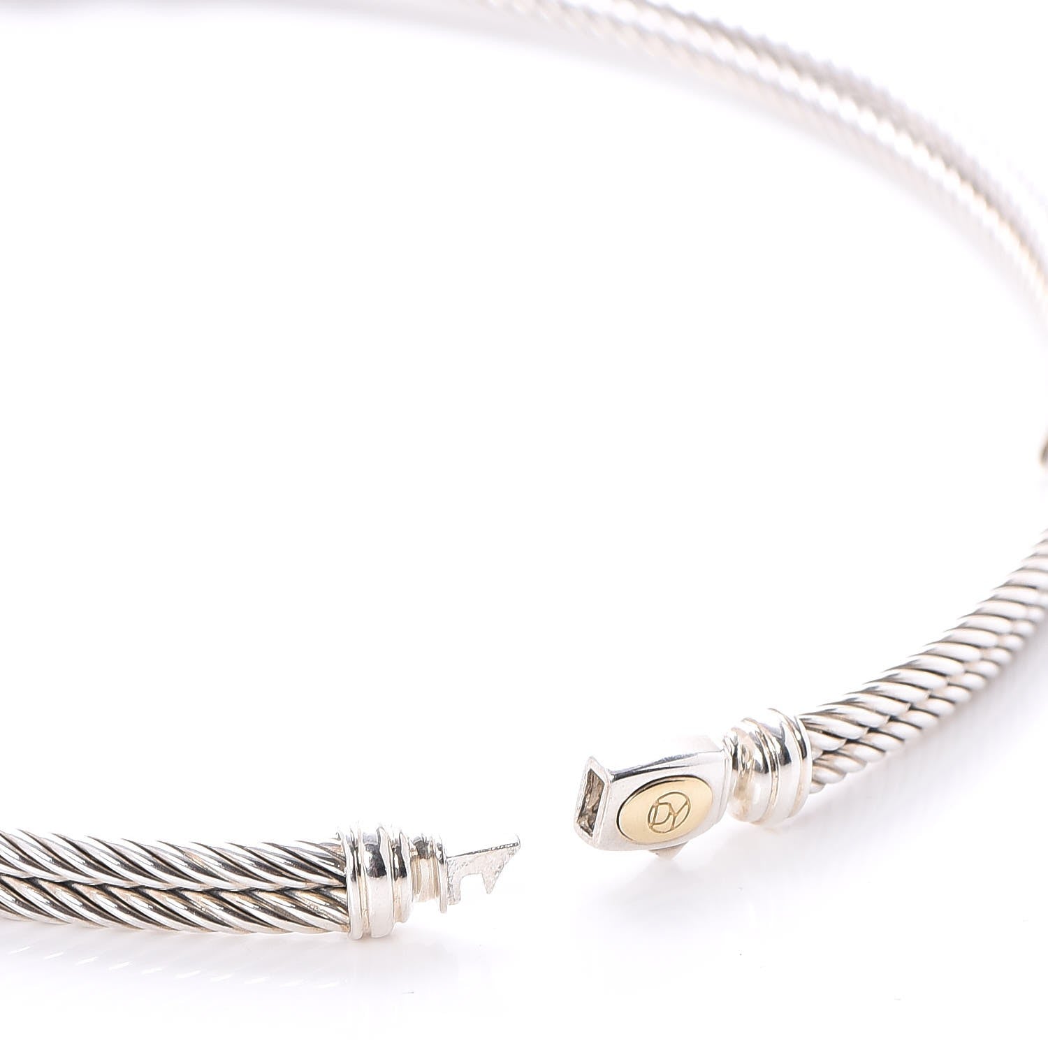 David Yurman Sterling Silver Diamond Double Cable Crossover X Necklace 5 of 5