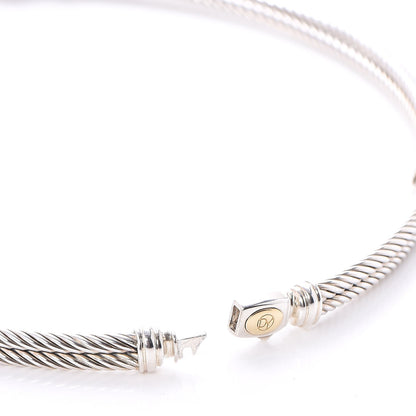 David Yurman Sterling Silver Diamond Double Cable Crossover X Necklace 5 of 5