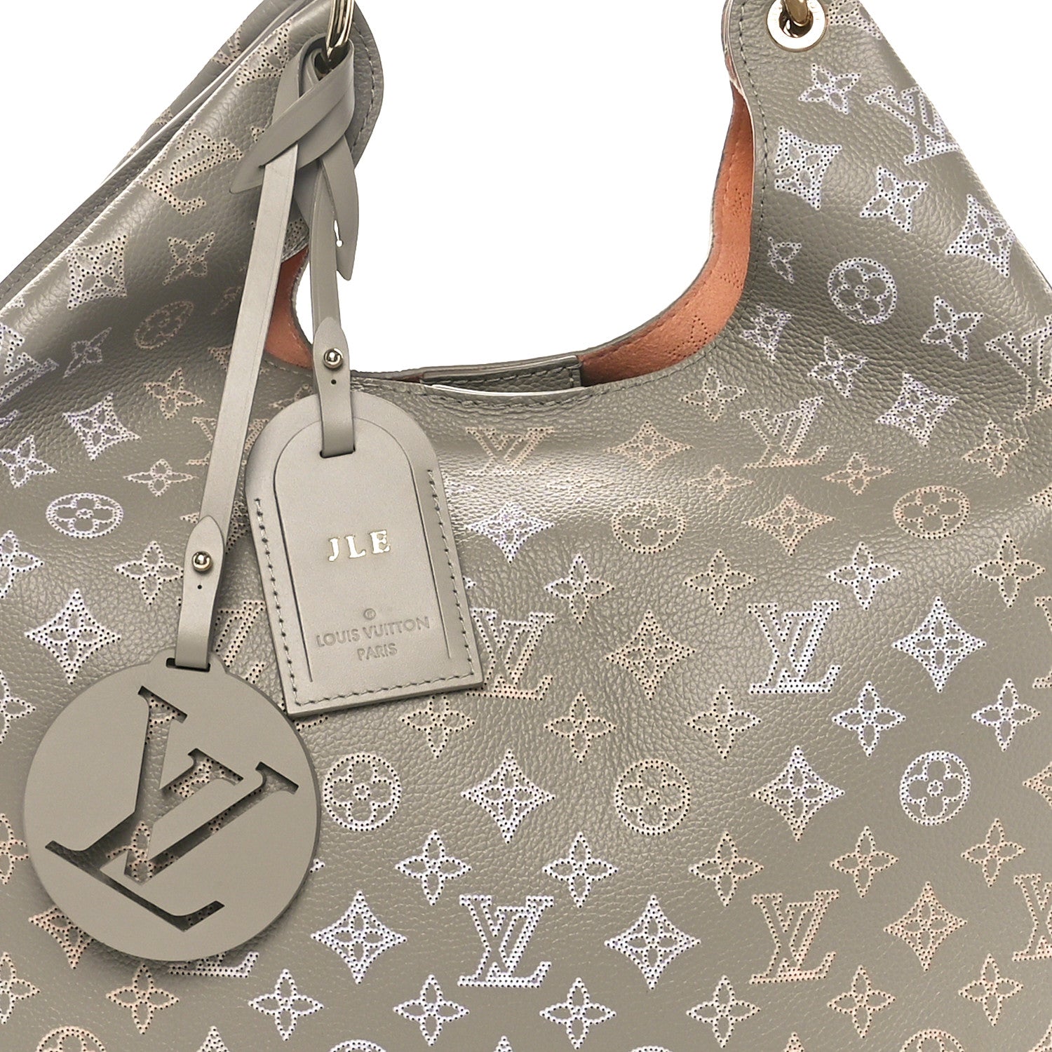 Louis Vuitton Reverse Mahina Carmel Hobo Gray 8 of 10